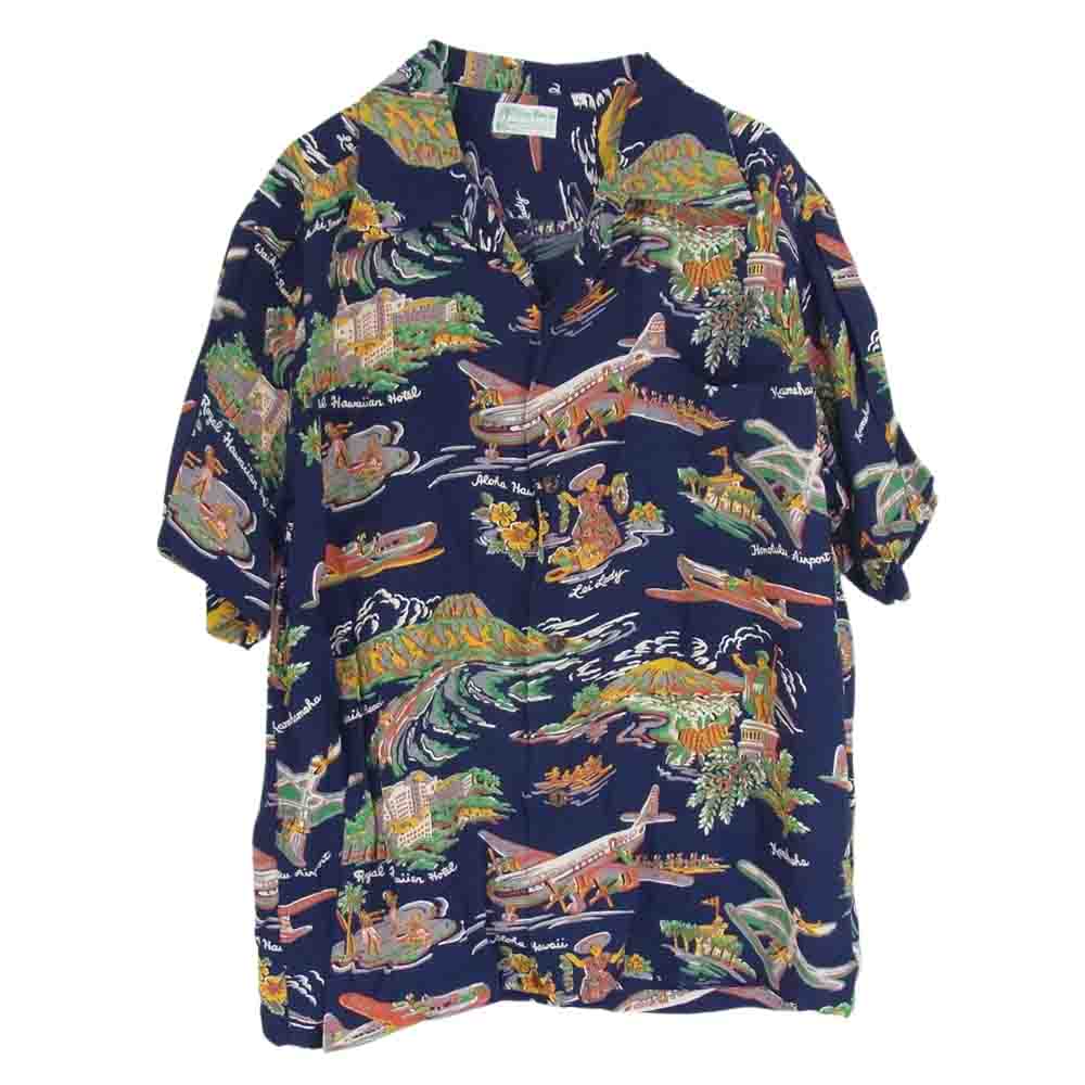 SUN SURF サンサーフ SS38865 SPECIAL EDITION PAA AIR TRAVEL スペシャル エディション アロハ 半袖 シャツ L【中古】