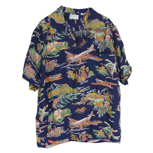 SUN SURF サンサーフ SS38865 SPECIAL EDITION PAA AIR TRAVEL スペシャル エディション アロハ 半袖 シャツ L【中古】