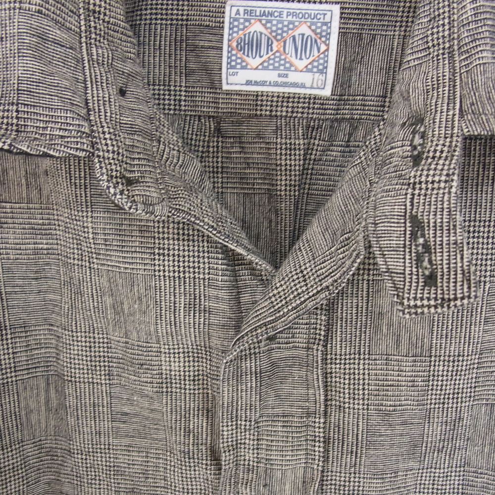 The REAL McCOY'S ザリアルマッコイズ MS22105 JOE McCOY ジョーマッコイ 8HU GLENNCHECK WORKSHIRT グレンチェックワークシャツ チンストラップ 長袖 シャツ ダークグレー系 16【中古】