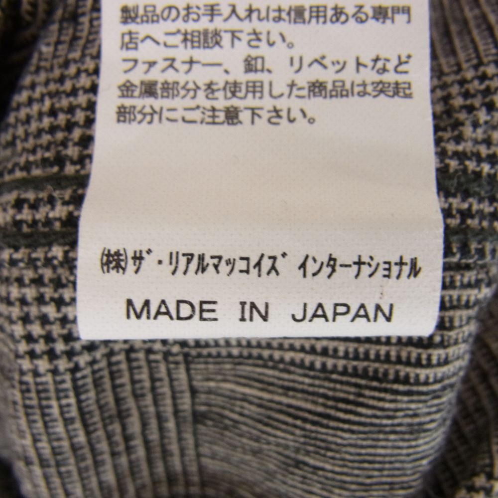 The REAL McCOY'S ザリアルマッコイズ MS22105 JOE McCOY ジョーマッコイ 8HU GLENNCHECK WORKSHIRT グレンチェックワークシャツ チンストラップ 長袖 シャツ ダークグレー系 16【中古】
