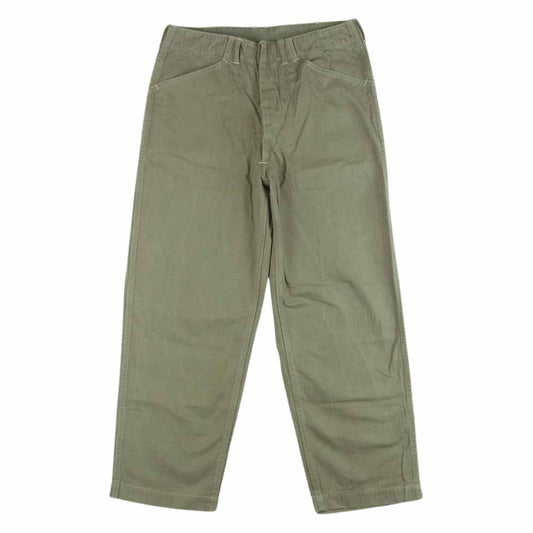 WAREHOUSE ウエアハウス Lot 1213 MILITARY HERRINGBONE UTILITY PANTS ユーティリティ パンツ コットン ヘリンボーン ツイル ミリタリー グレイッシュカーキ系 33【中古】