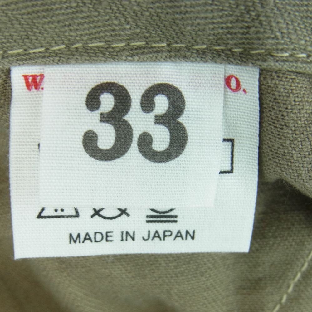 WAREHOUSE ウエアハウス Lot 1213 MILITARY HERRINGBONE UTILITY PANTS ユーティリティ パンツ コットン ヘリンボーン ツイル ミリタリー グレイッシュカーキ系 33【中古】