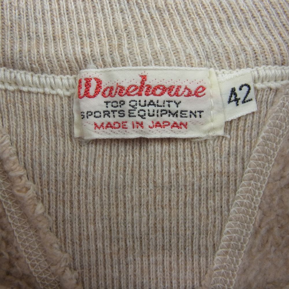 WAREHOUSE ウエアハウス 22AW Lot401 ALASKA 両V セットインプリント スウェット ライトブラウン系 42【中古】