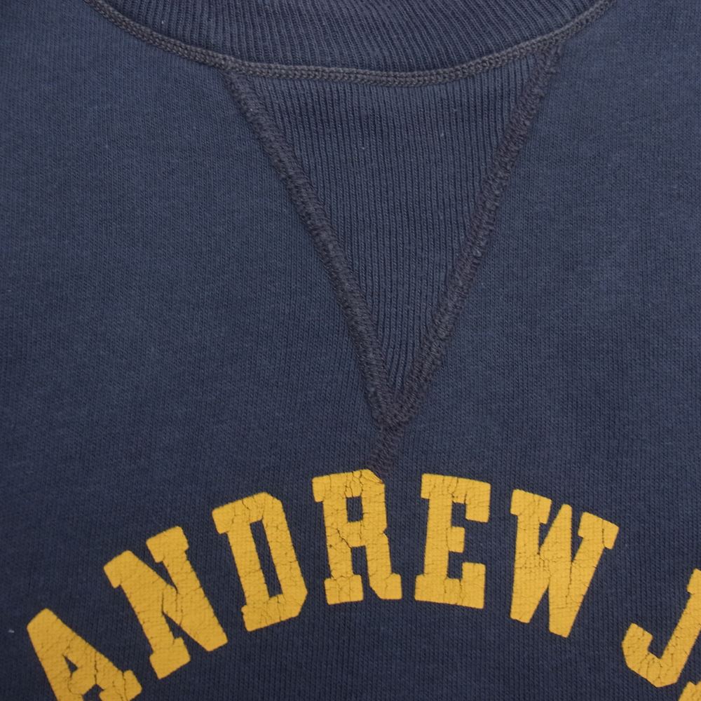 WAREHOUSE ウエアハウス Lot401 U.S.S.ANDREW JACKSON 両V プリント スウェット ダークネイビー系 42【中古】