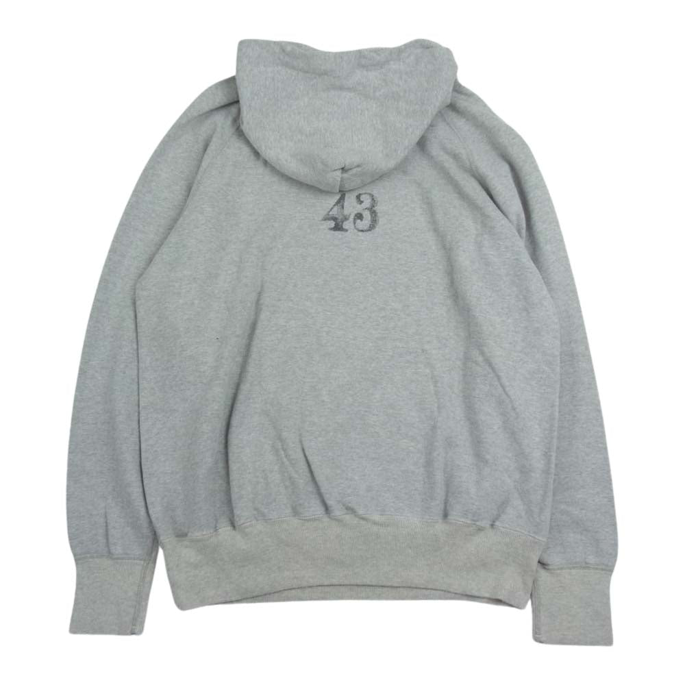 WAREHOUSE ウエアハウス Lot462 Sweat Raglan Hoodn ロゴ プリント パーカー グレー系 L【中古】