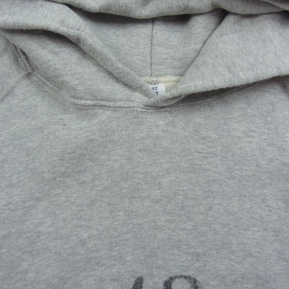 WAREHOUSE ウエアハウス Lot462 Sweat Raglan Hoodn ロゴ プリント パーカー グレー系 L【中古】