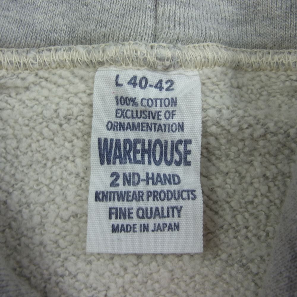 WAREHOUSE ウエアハウス Lot462 Sweat Raglan Hoodn ロゴ プリント パーカー グレー系 L【中古】