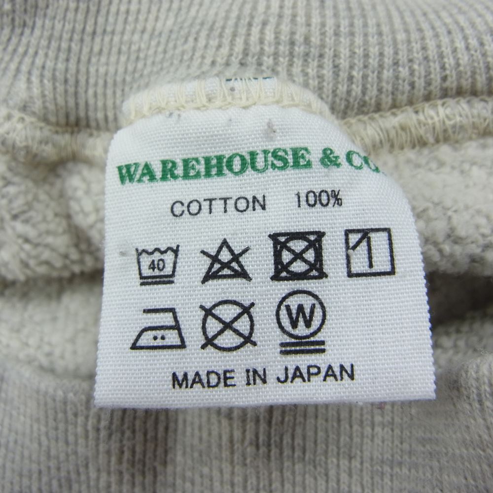WAREHOUSE ウエアハウス Lot462 Sweat Raglan Hoodn ロゴ プリント パーカー グレー系 L【中古】
