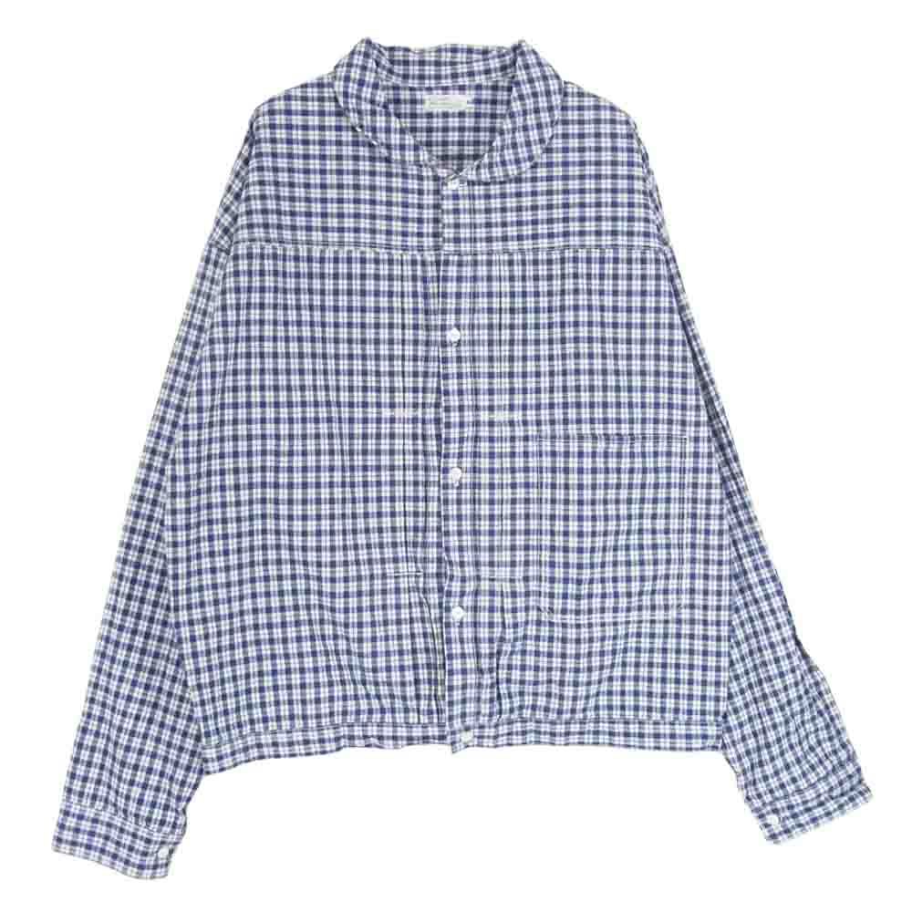 WAREHOUSE ウエアハウス Lot2166 Indigo Check Round Collar Jacket インディゴチェック ラウンドカラー ジャケット ブルー系 46【中古】