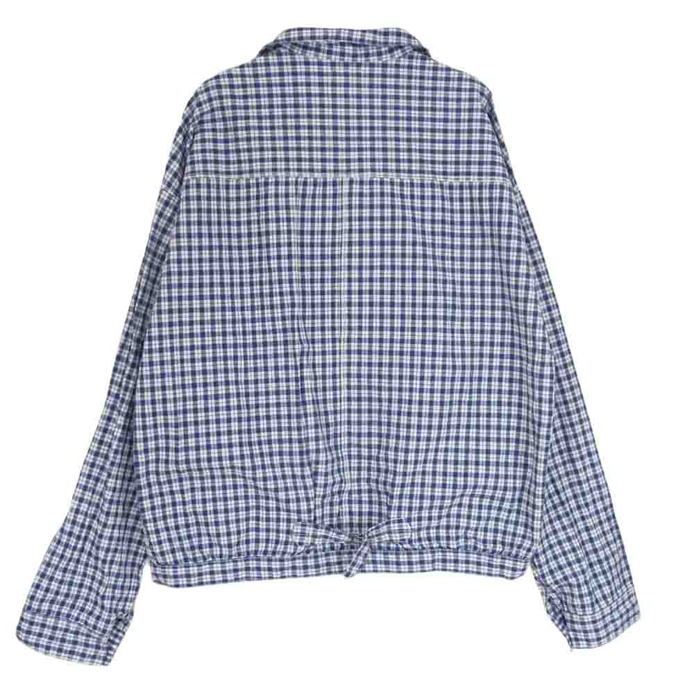 WAREHOUSE ウエアハウス Lot2166 Indigo Check Round Collar Jacket インディゴチェック ラウンドカラー ジャケット ブルー系 46【中古】