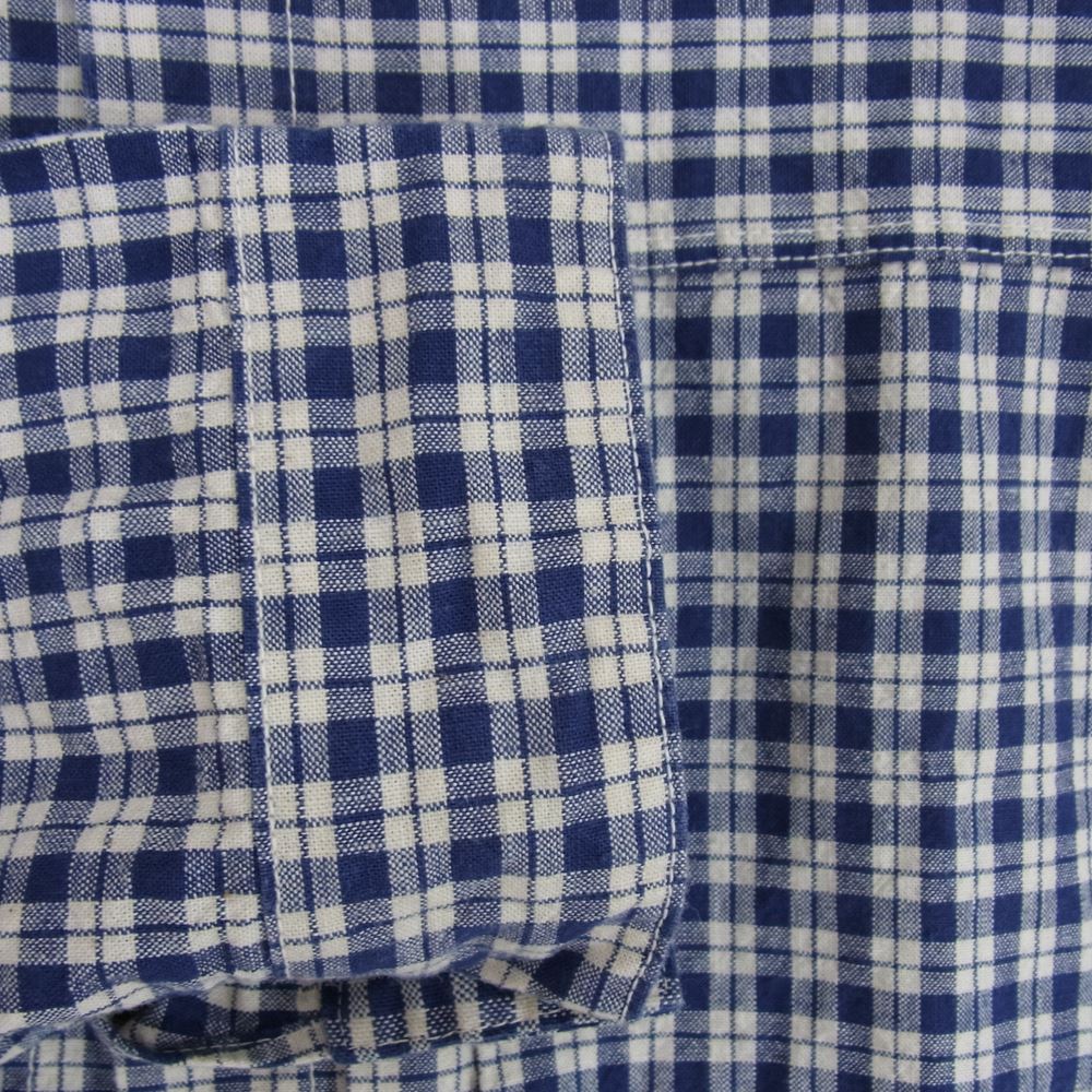WAREHOUSE ウエアハウス Lot2166 Indigo Check Round Collar Jacket インディゴチェック ラウンドカラー ジャケット ブルー系 46【中古】