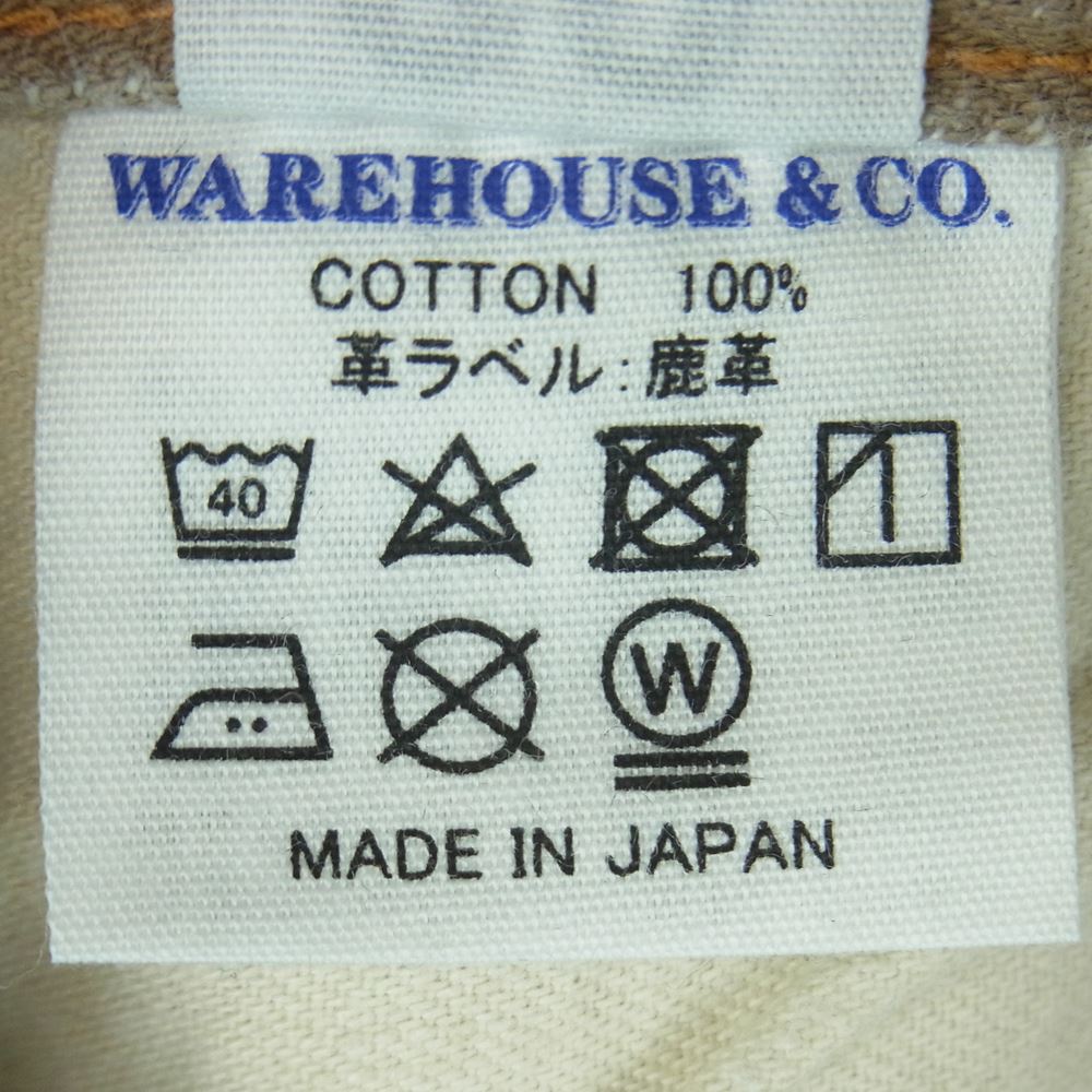 WAREHOUSE ウエアハウス 1001XX 1915モデル アーキュエットステッチ ループ無し サスペンダーボタン シンチバック 硫化ブラウン セルビッチ デニム パンツ グレイッシュブラウン系 32【中古】