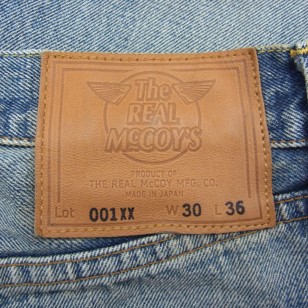 The REAL McCOY'S ザリアルマッコイズ MP21012 Lot001XX WASHED 加工 ボタンフライ ストレート デニム パンツ インディゴブルー系 30【中古】