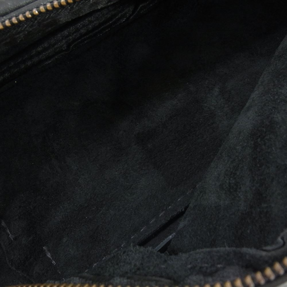 LANGLITZ LEATHERS ラングリッツレザーズ Padded Outside Pocket Waist Bag パデッド レザー ウエスト バッグ アウトサイド ポケット ブラック系【中古】