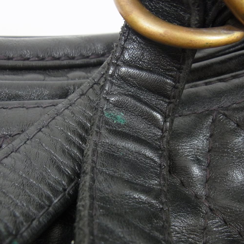LANGLITZ LEATHERS ラングリッツレザーズ Padded Outside Pocket Waist Bag パデッド レザー ウエスト バッグ アウトサイド ポケット ブラック系【中古】