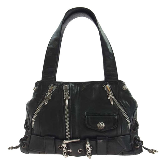 CHROME HEARTS クロムハーツ（原本有） JJ dean small JJ ディーン スモール レザーライダース ハンドバッグ ブラック系【中古】
