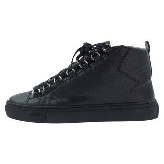 BALENCIAGA バレンシアガ 483497 レザー ハイカット スニーカー ブラック系 39【極上美品】【中古】