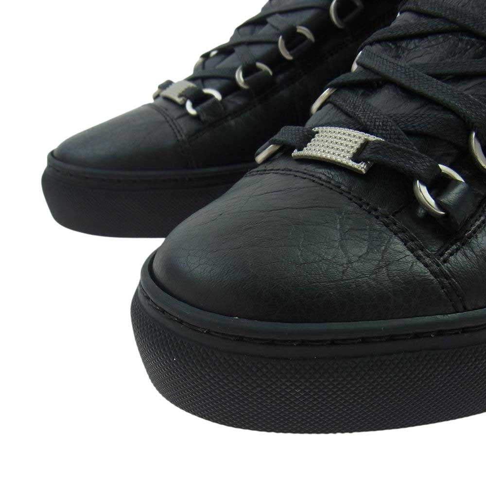 BALENCIAGA バレンシアガ 483497 レザー ハイカット スニーカー ブラック系 39【極上美品】【中古】