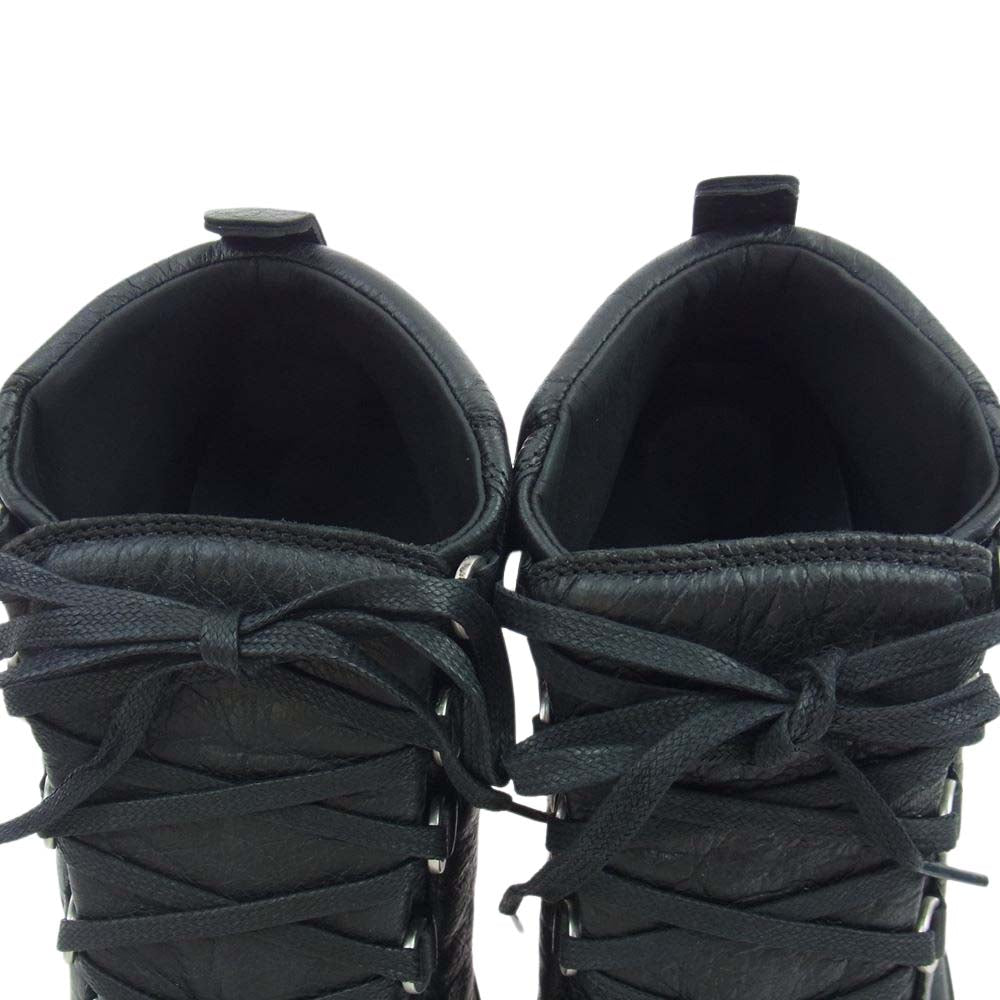 BALENCIAGA バレンシアガ 483497 レザー ハイカット スニーカー ブラック系 39【極上美品】【中古】