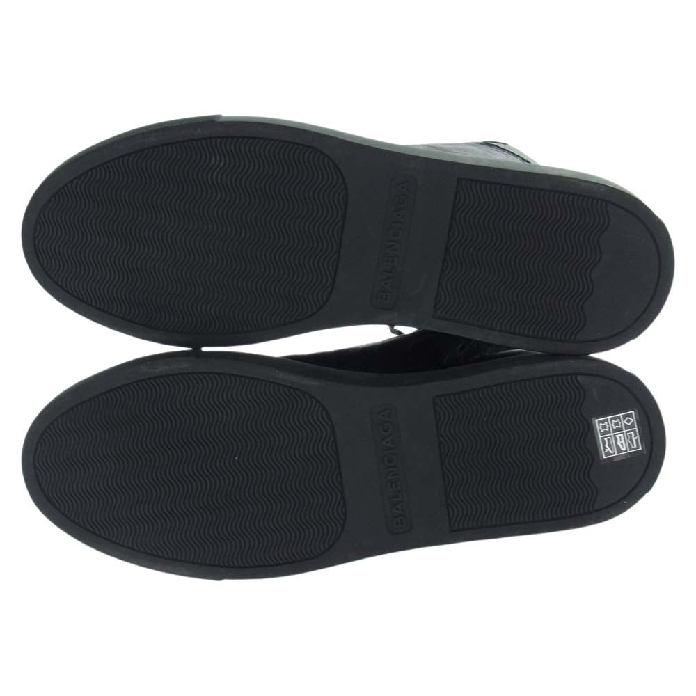 BALENCIAGA バレンシアガ 483497 レザー ハイカット スニーカー ブラック系 39【極上美品】【中古】