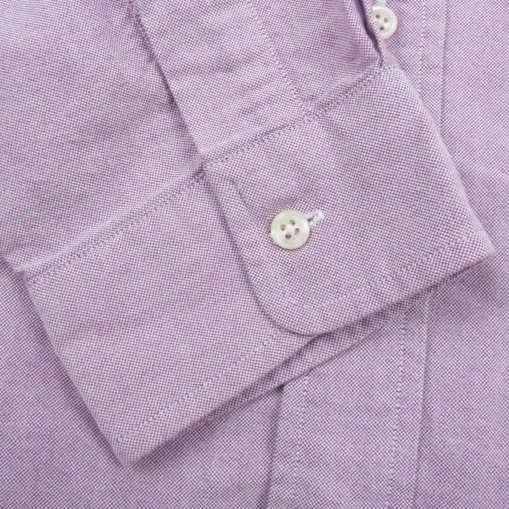 RALPH LAUREN ラルフローレン ボタンダウン シャツ 長袖 刺繍 ピンク パープル系 17-33【中古】