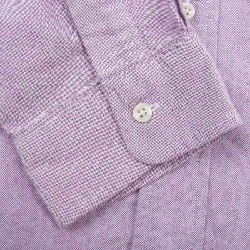 RALPH LAUREN ラルフローレン ボタンダウン シャツ 長袖 刺繍 ピンク パープル系 17-33【中古】