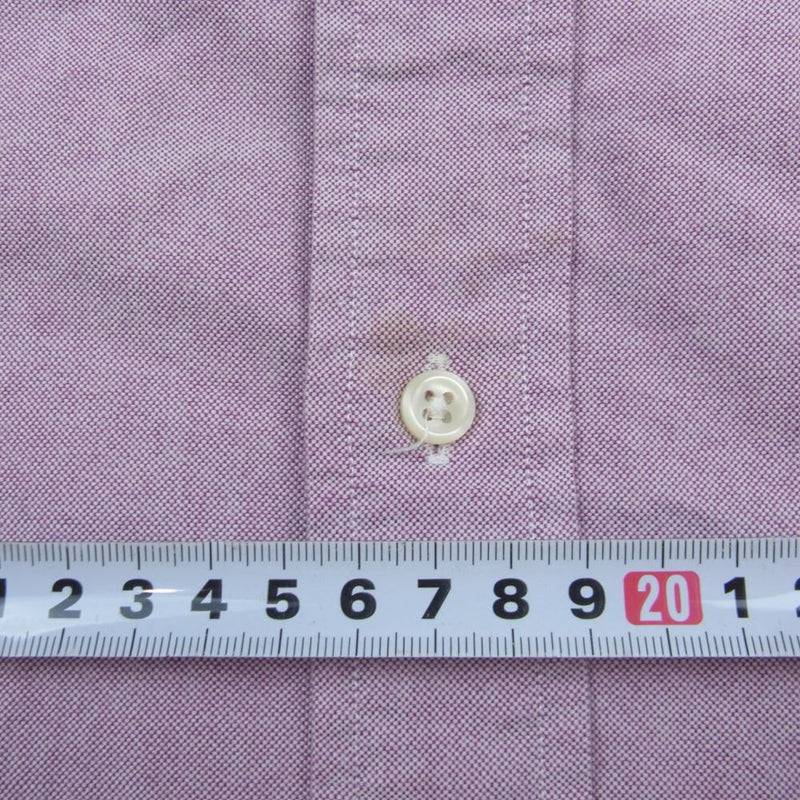 RALPH LAUREN ラルフローレン ボタンダウン シャツ 長袖 刺繍 ピンク パープル系 17-33【中古】