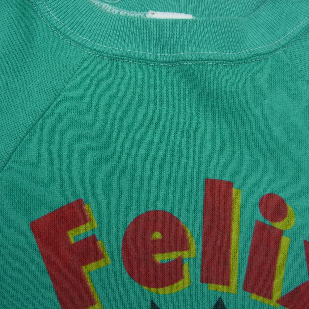 スポーツウェア ヴィンテージ 70s 80s felix プリント スウェット グリーン系 M【中古】
