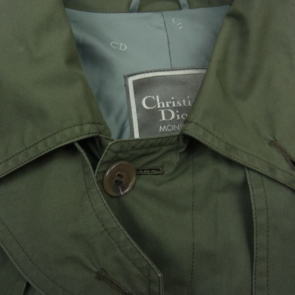 Christian Dior クリスチャンディオール MONSIEUR ステンカラー ベルト付き ロング コート カーキ系【中古】