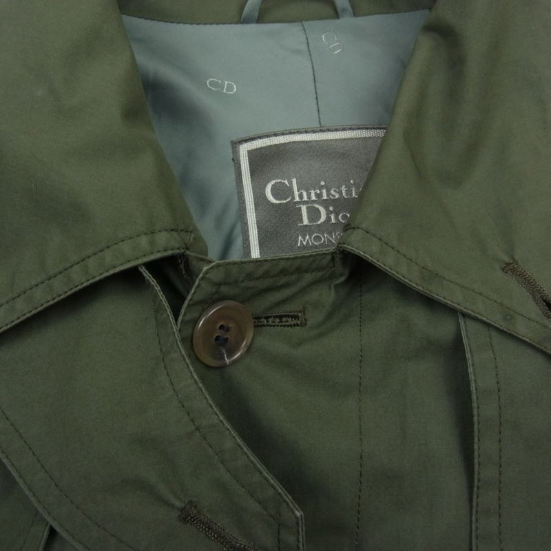 Christian Dior クリスチャンディオール MONSIEUR ステンカラー ベルト付き ロング コート カーキ系【中古】