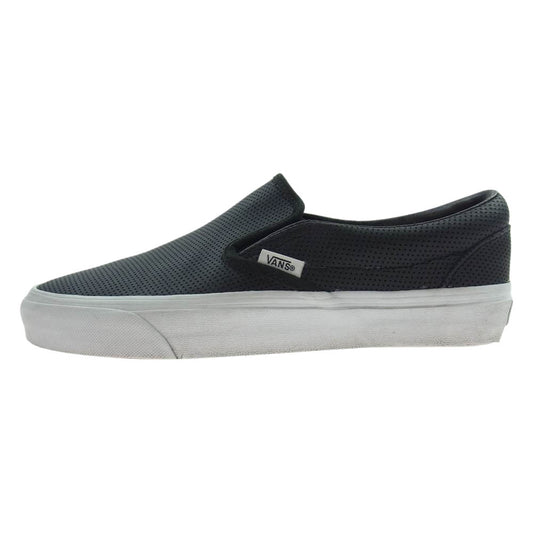VANS バンズ VN-0XG8DJ6 CLASSIC SLIP-ON Perf Leather クラシック スリッポン スニーカー ブラック系 24.5cm【中古】