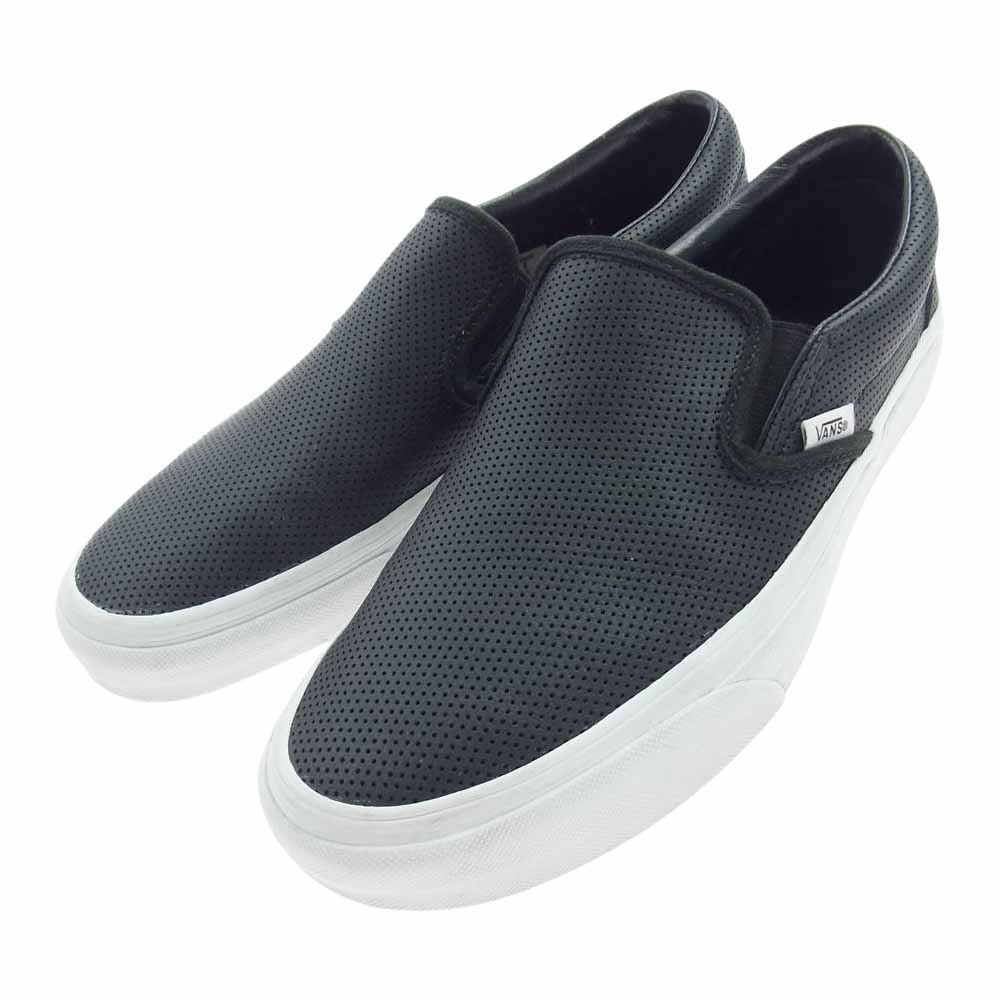 VANS バンズ VN-0XG8DJ6 CLASSIC SLIP-ON Perf Leather クラシック スリッポン スニーカー ブラック系 24.5cm【中古】