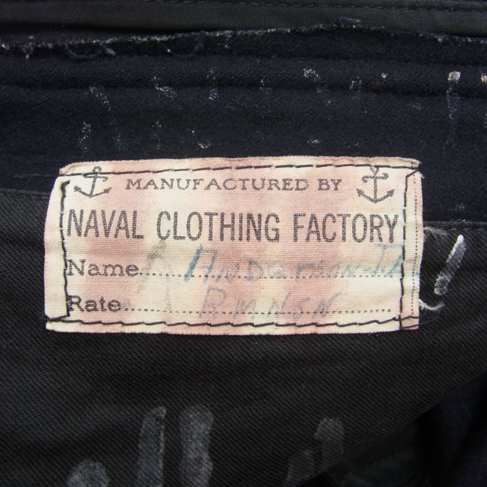 ヴィンテージ 40s USA製 ヴィンテージ U.S.NAVY メルトン ウール セーラー パンツ ダークネイビー系【中古】