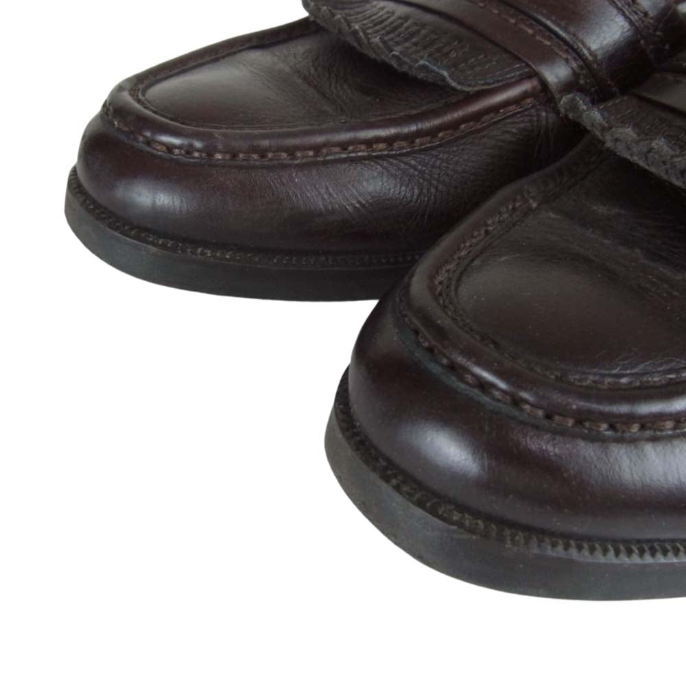 SAINT LAURENT サンローラン キルト タッセル ローファー ブラウン系 25.5【中古】