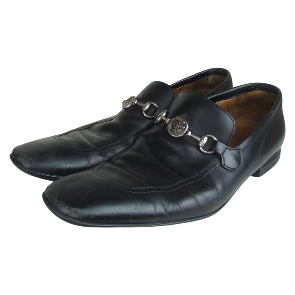 GUCCI グッチ ホース ビット ローファー ブラック系 40【中古】