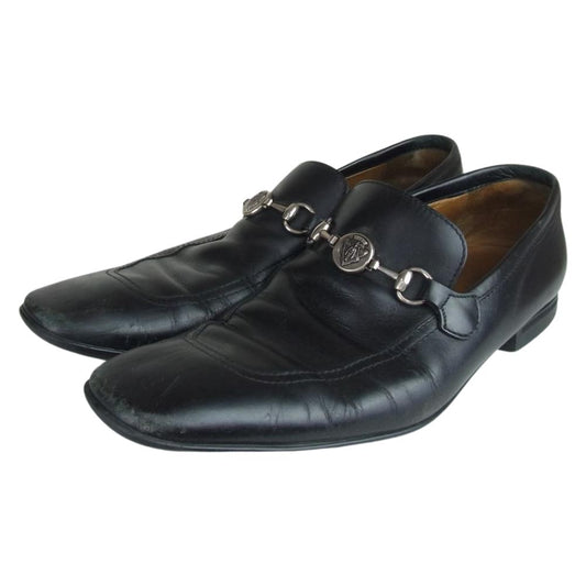 GUCCI グッチ ホース ビット ローファー ブラック系 40【中古】