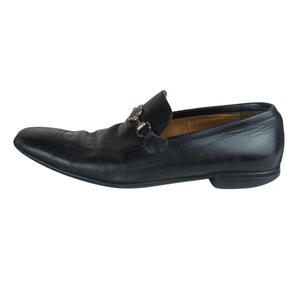 GUCCI グッチ ホース ビット ローファー ブラック系 40【中古】