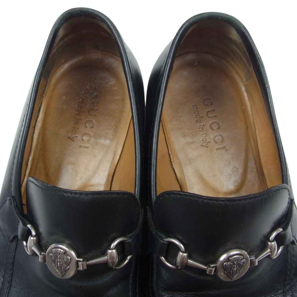 GUCCI グッチ ホース ビット ローファー ブラック系 40【中古】