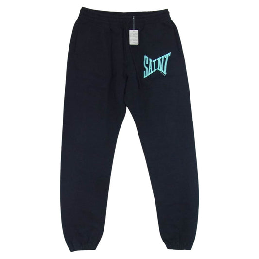 SAINT MICHAEL セントマイケル 23SS SM-S23-0000-052 SWEAT PANTS ロゴ スウェット パンツ ブラック系 L【中古】
