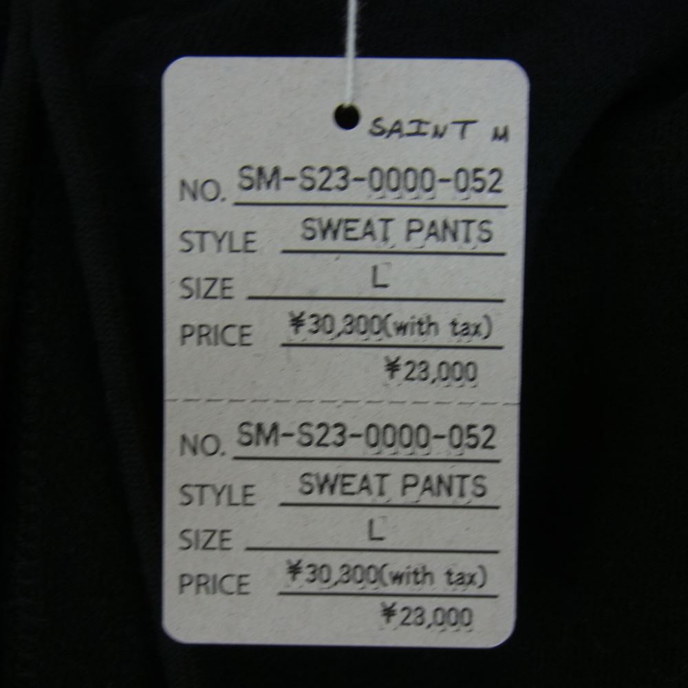 SAINT MICHAEL セントマイケル 23SS SM-S23-0000-052 SWEAT PANTS ロゴ スウェット パンツ ブラック系 L【中古】
