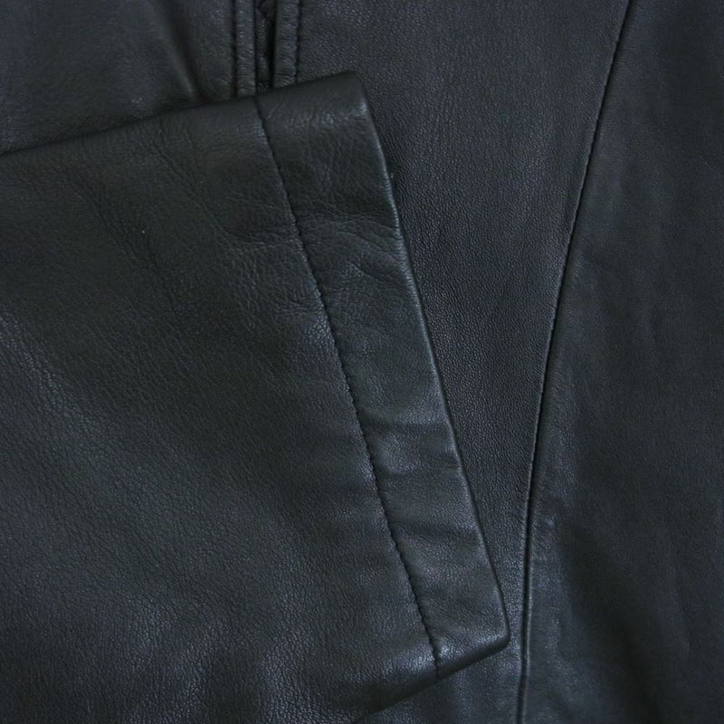 Yohji Yamamoto ヨウジヤマモト UM-J53-701 S'YTE サイト Sheepskin Leather Washed China Jacket シープスキン レザー ウォッシュド チャイナ ジャケット ブラック系 3【中古】