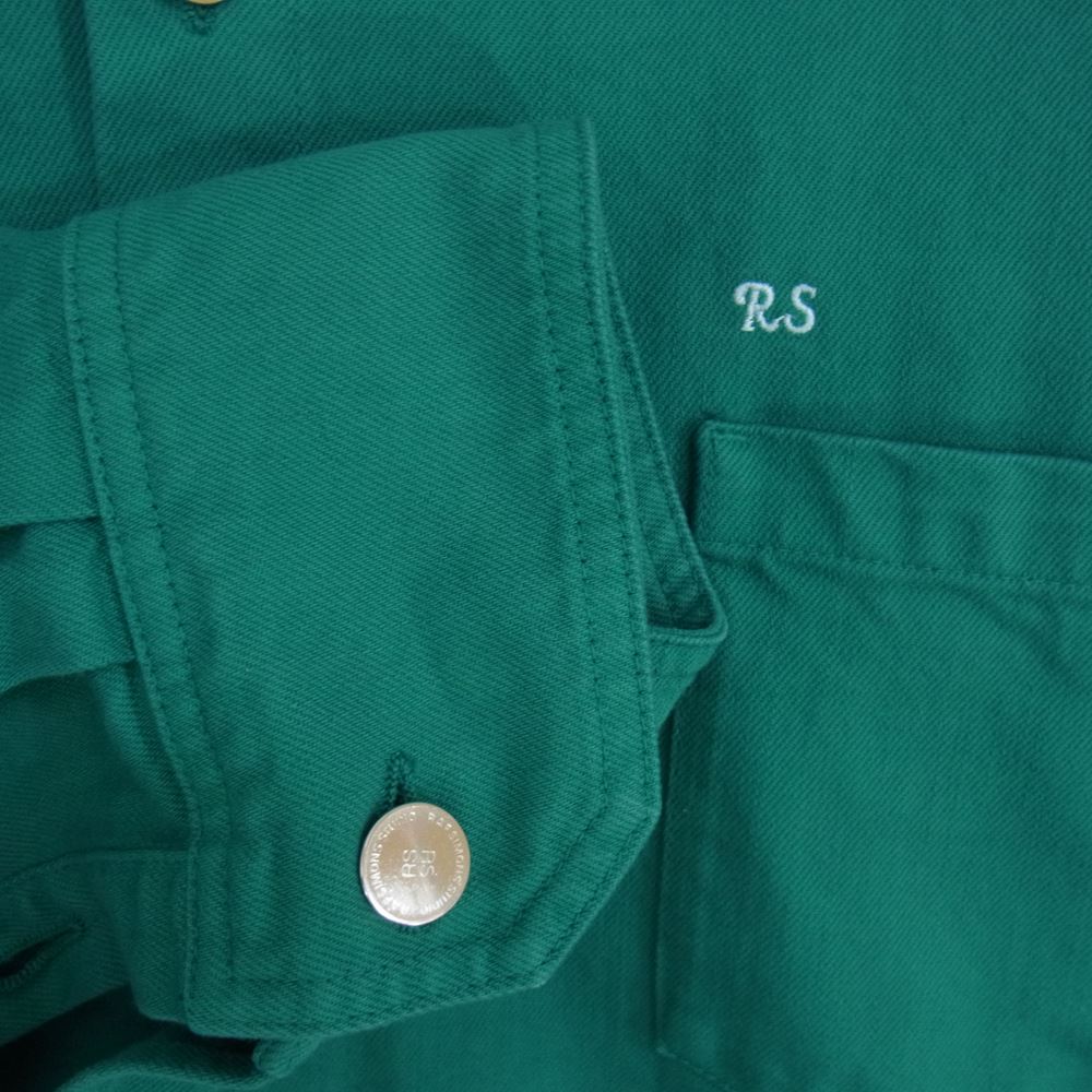 RAF SIMONS ラフシモンズ 21AW MOD.212-M243 Big fit denim shirt ロゴパッチ ビッグフィット デニム シャツ グリーン系 S【中古】