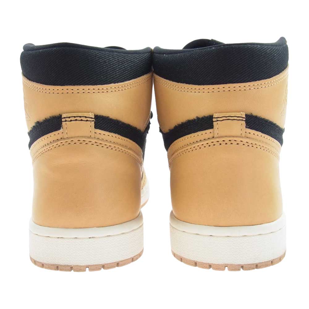 NIKE AIR JORDAN ナイキ ジョーダン 555088-202 1 RETRO HIGH OG Vachetta Tan レトロ ハイ バケッタ タン ハイカット スニーカー ブラック系 ブラウン系 26cm【美品】【中古】