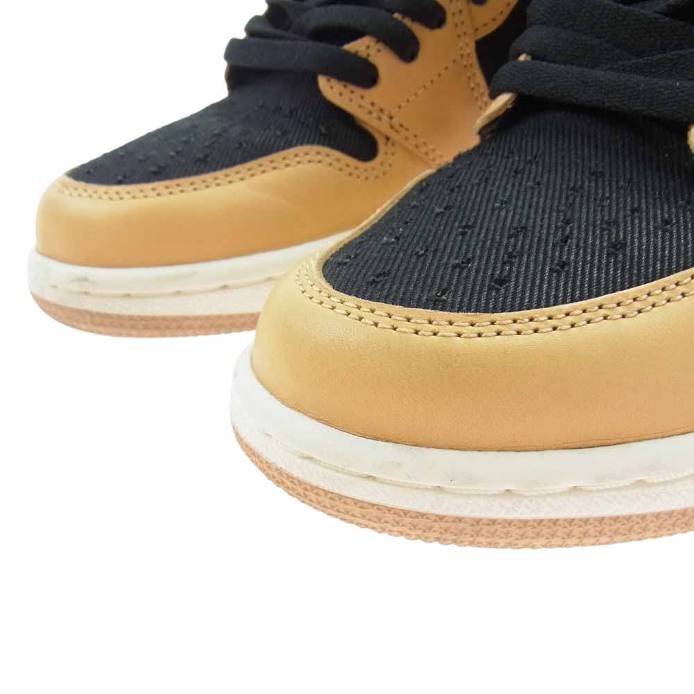 NIKE AIR JORDAN ナイキ ジョーダン 555088-202 1 RETRO HIGH OG Vachetta Tan レトロ ハイ バケッタ タン ハイカット スニーカー ブラック系 ブラウン系 26cm【美品】【中古】