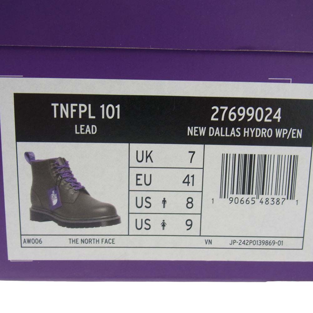 THE NORTH FACE ノースフェイス TNFPL101 PURPLE LABEL パープルレーベル × DR MARTENS TNFPL ドクターマーチン  ダークグレー系 パープル系 7UK【新古品】【未使用】【中古】