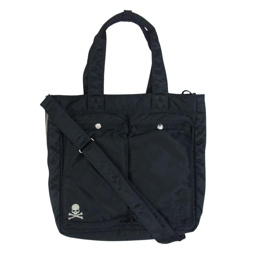 PORTER ポーター × mastermind JAPAN マスターマインド ジャパン 2WAY TOTE BAG トート ショルダーバッグ  ブラック系【美品】【中古】