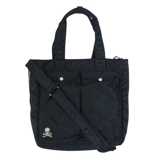PORTER ポーター × mastermind JAPAN マスターマインド ジャパン 2WAY TOTE BAG トート ショルダーバッグ  ブラック系【美品】【中古】