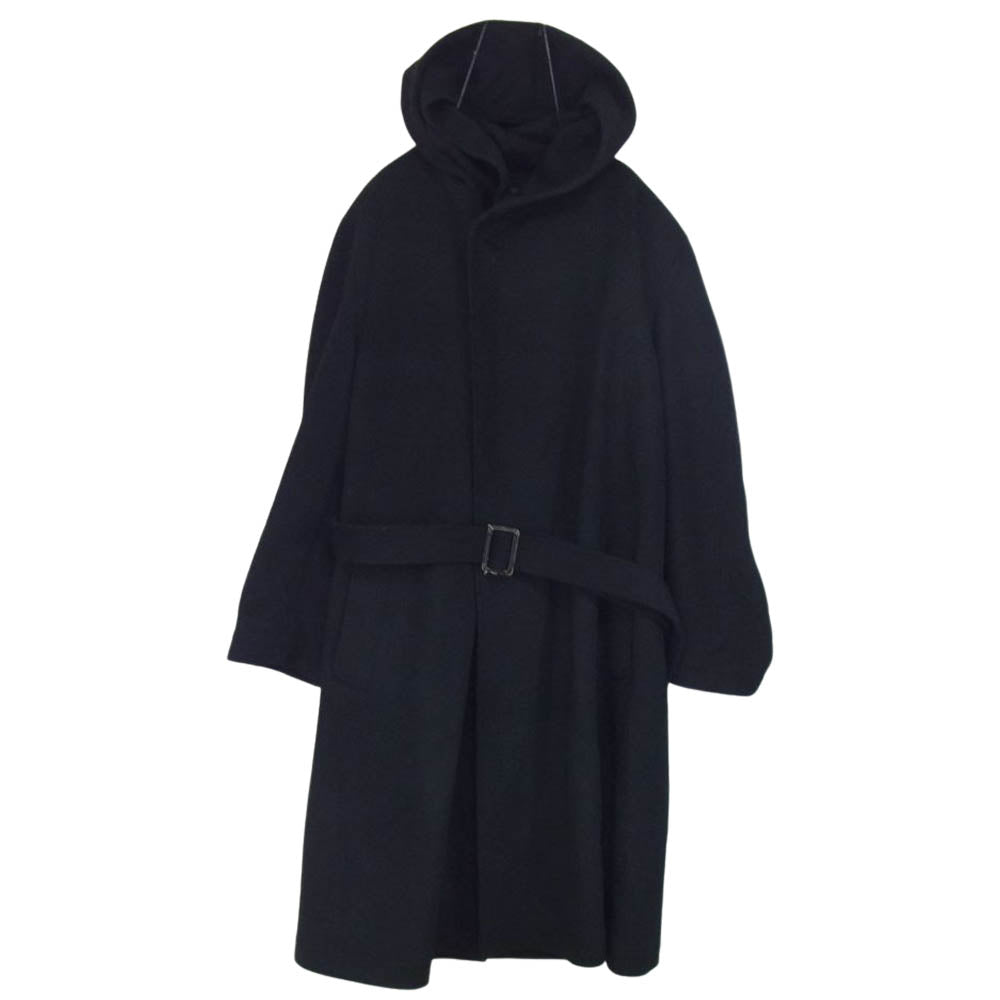 レギュレーション ヨウジヤマモト メン 17AW HK-C02-142 カシミヤ混 ビーバーメルトン フーデッドコート ブラック系 １【美品】【中古】