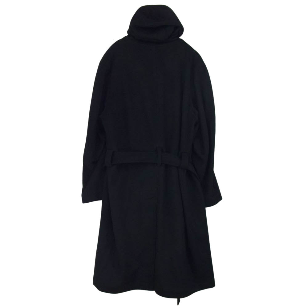 レギュレーション ヨウジヤマモト メン 17AW HK-C02-142 カシミヤ混 ビーバーメルトン フーデッドコート ブラック系 １【美品】【中古】