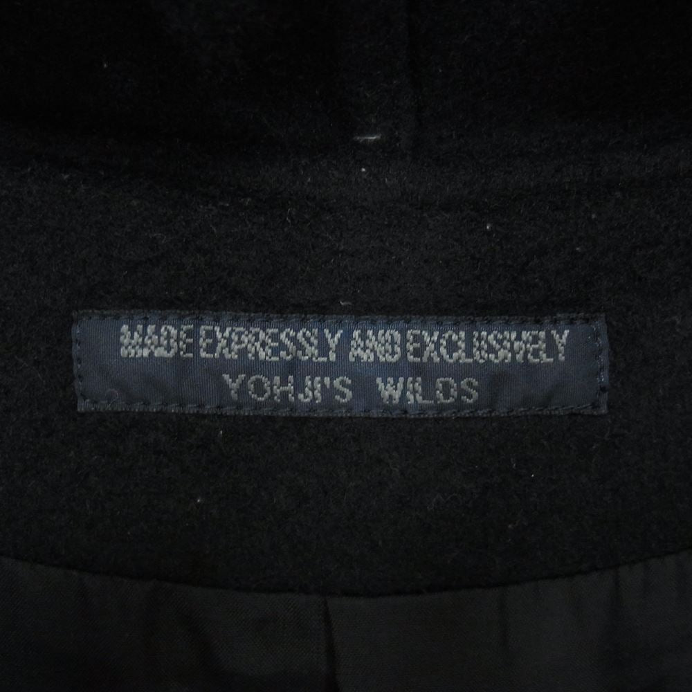 レギュレーション ヨウジヤマモト メン 17AW HK-C02-142 カシミヤ混 ビーバーメルトン フーデッドコート ブラック系 １【美品】【中古】